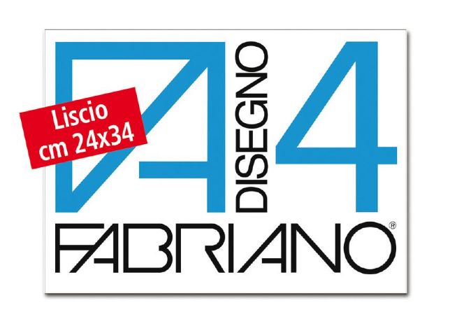cod. FABR-24x33-LISF4  ALBUM DA DISEGNO FABRIANO F4 LISCIO - 220GR 20FG CM 24X33...